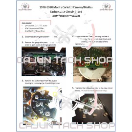 Cajun Tach Shop Tachometer Circuit Board - 78-88 El Camino, Monte Carlo, Malibu, Caballero