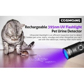 LED Lenser|Led Lenser 395nm Blacklight UV Light Tactical LED Flashlight Rechargeable Torch Lamp