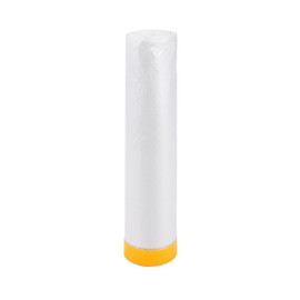 HOPESPANNER Pre-Taped Masking Film Plastic Cover PE Film Natural Fiber Material 1 Pc 2500x180cm / 82.02ftx70.87" White Orange