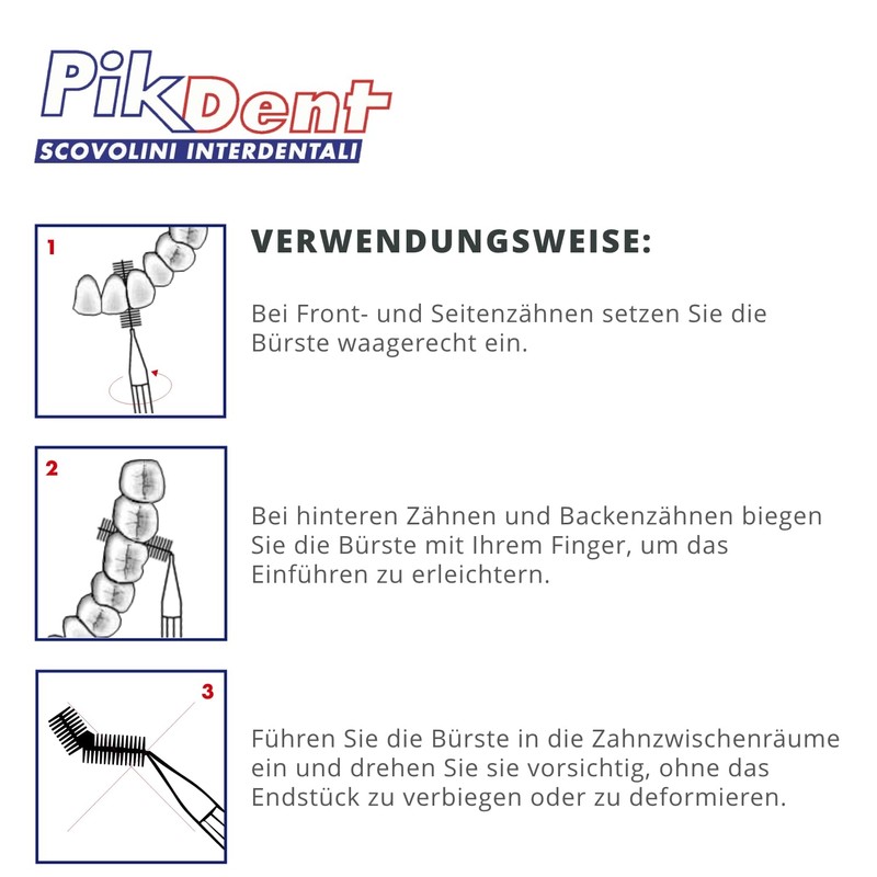 2 x 10 = 20 Pikdent Grey Interdentalbuerste Pot Magnet
