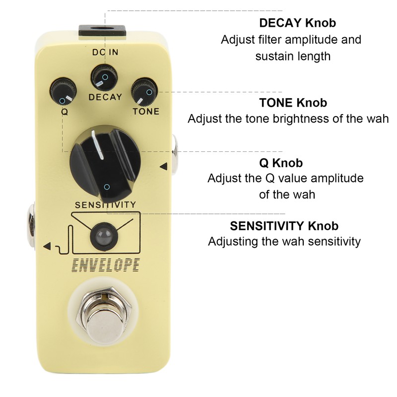 Natural Wah Effect Pedal 3 Level Tone Adjustment Guitar Monoblock