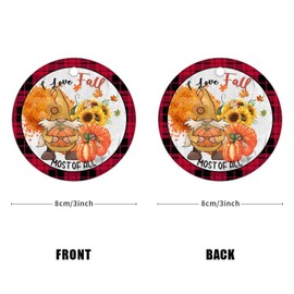 Gnome Pumpkin Ornament Sunflower Maple Leaf Ornament I Love Fall Most of All Ceramic Ornament Both Sides Printed Autumn Thanksgiving Keepsake Gift Buffalo Plaid Xmas Tree Hanging Ornaments