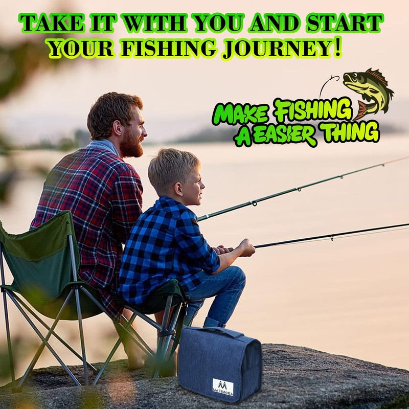 MAFIMOEA Fishing Handheld Tackle Storage Bag, Dry-Wet Separation, Waterproof Fishing