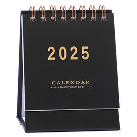 NOPKESV 1 x Mini Desk Calendar 2025.01-2026.06, Small Standing Calendar with Stickers, Mini Desk Calendar for Home Office School