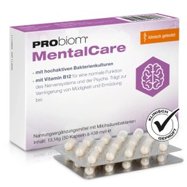 Probiom MentalCare (Pack of 1) 30 Capsules [The Probiotic for Inner Balance & Energy] - with Clinically Tested Bacterial Cultures Including Vitamin B12 - Daily Support for Fatigue