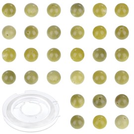 CMBYN 10mm 100pcs Natural Stone Beads Canadian Jade Round Genuine Stone Beading Loose Gemstone Hole Size 1mm DIY Charm Smooth Beads for Bracelet Necklace Earrings (Canadian Jade 10mm)