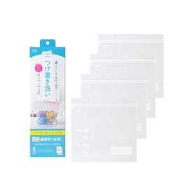 Strix Design SA-227 Washable Zipper Bag, Mini, 4 Pieces, Approx. Width 10.2 x Height 9.6 x Depth 3.1 inches (26 x 24.5 x 8 cm), Gusset, Translucent, Thick, Compact