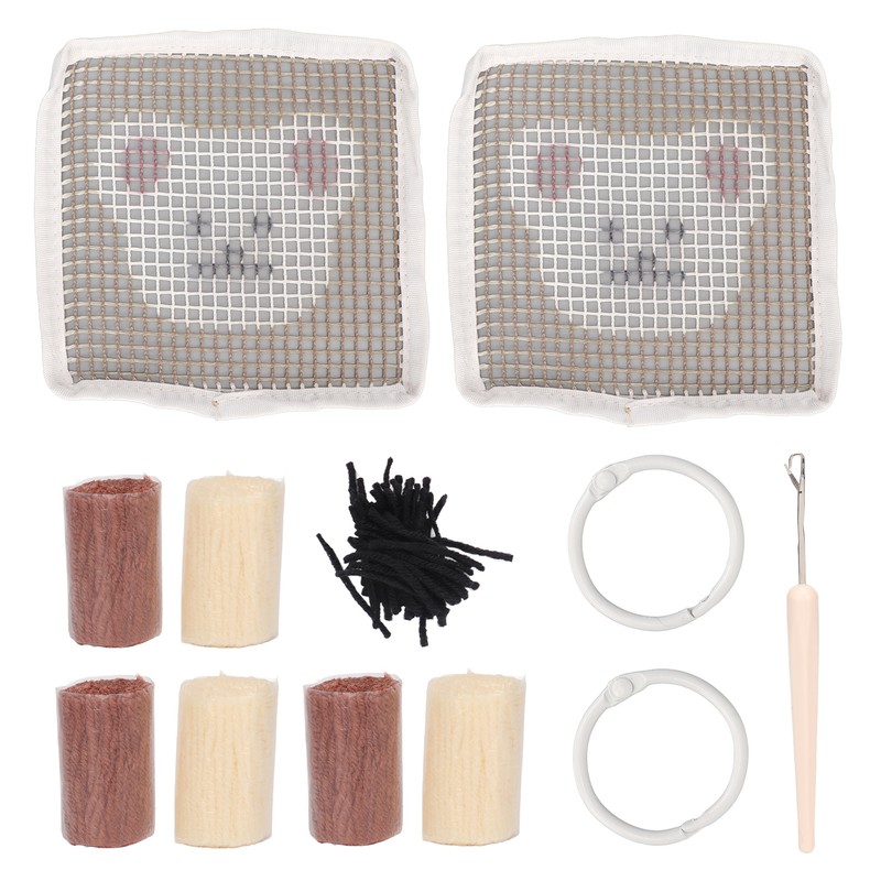 Latch Hook Kit Cup Coaster DIY Set Lovely Bear Pattern