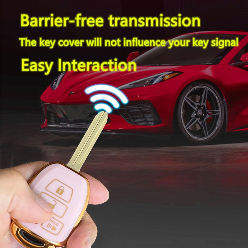 QIXIUBIA for Toyota Key Fob Cover Smart Key with Keychain