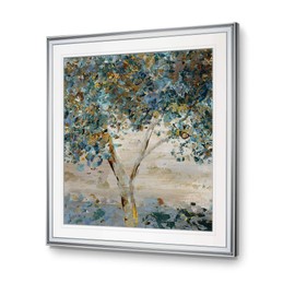 WEXFORD HOME Hint of Twilight Contemporary Artwork Tree Pictures Framed Wall Art Decor Landscape Painting Giclee Canvas Prints, 28 x 28