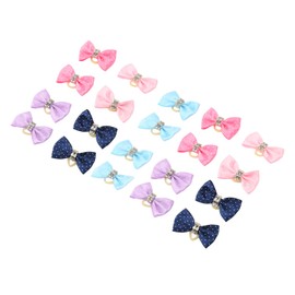 20 Pcs Dog Hair Bows, Dog Grooming Bows with Rubber Band Cute Fashionable Grooming Topknot Dog Hair Accessories for Puppy Cats Rabbits