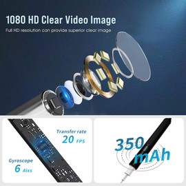 Ear Wax Removal Tool Kit, Ear Cleaner Earwax Removal Kit with Camera and Light, Ear Wax Cleaner with 1080P Ear Camera for iOS & Android Black