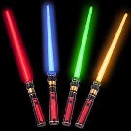 YOFOTHS 4PACK Light Up Sabers, Light up Sword for Kids with FX Sound, Expandable Light Up Saber for Cosplay Halloween Dress Up Parties Birthday Christmas