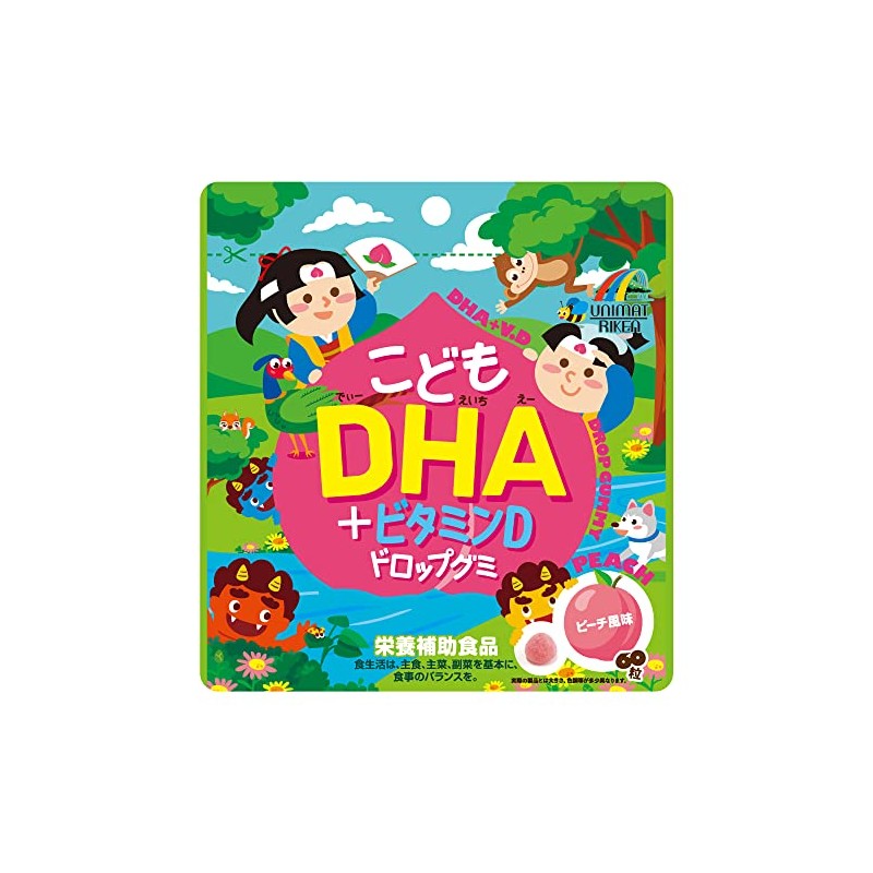 Unimat Riken Kids DHA + Vitamin D Drop Gummy Peach