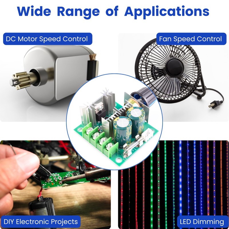 LAOMAO DC Motor Controller, DC 12V - 40V 10A PWM