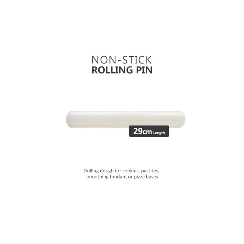 Non-Stick Rolling Pin – 29cm BPA-Free High Density Polyethylene –
