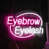 Eyebrows Eyelash Neon Sign, Pink and White Letter Neon Lights