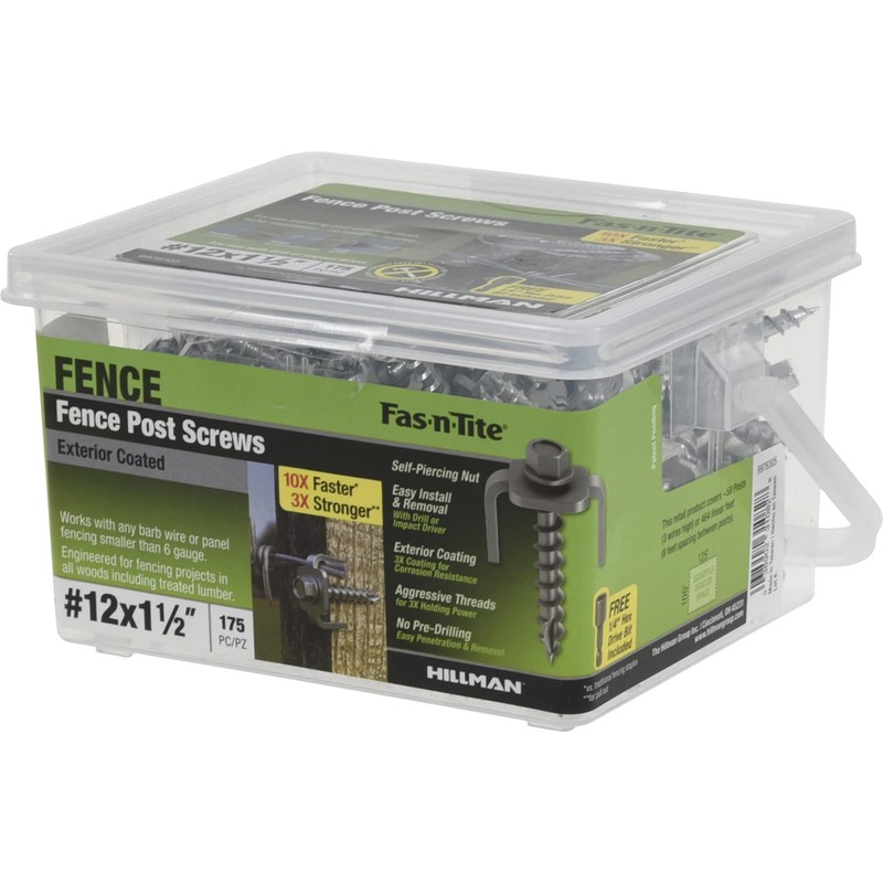 Fas-n-Tite Exterior-Coated Fence Post Screws, Heavy Duty Wood Screws for