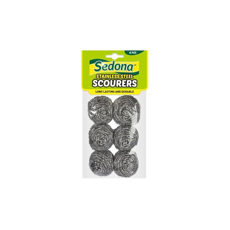 Sedona Stainless Steel Cleaning Scourers 6-Piece