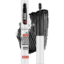 REVERS COSMETICS Brow Artist 8-in-1 Concealer Gel for Eyebrows, Intensifies and Darkens Colour, Shapes and Gives Volume, Visibly Fuller and Always Organised Eyebrows (06 Black)