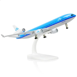 QIYUMOKE MD-11 NL-KLM 1/300 Diecast Metal Airplane Model with Stand -Alloy Model Plane for Adult(PH-BFU) -8.3 inches Model Plane for Aviation Enthusiasts Gifts, Display Decorations