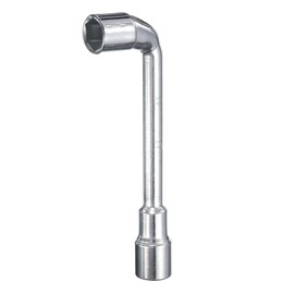 sourcing map L Shaped Angled Hex Socket Wrench 17mm 45# Steel Double Ended Metric 6 Point Tubular Socket Spanner for General Repairing, Pipeline, Bicycle Car Maintenance