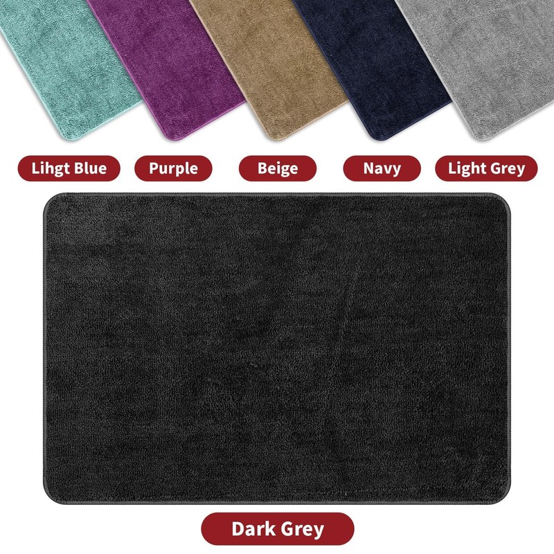 Vinsani Bath Mat Non Slip Bathroom Mat Thickened Fluffy Microfiber