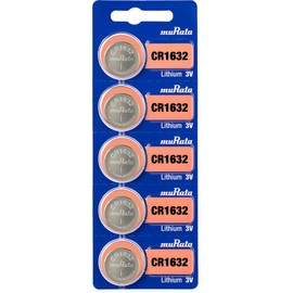 Murata CR1632 Battery DL1632 ECR1632 3V Lithium Coin Cell (5 Batteries)