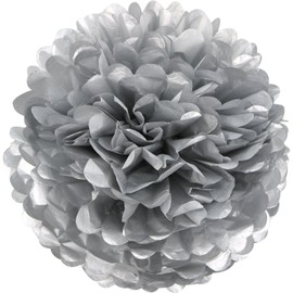 Lightingsky 10pcs Paper Tissue Pom Poms DIY Flowers Ball for Wedding Party Home Decoration (4 inch, Silver)
