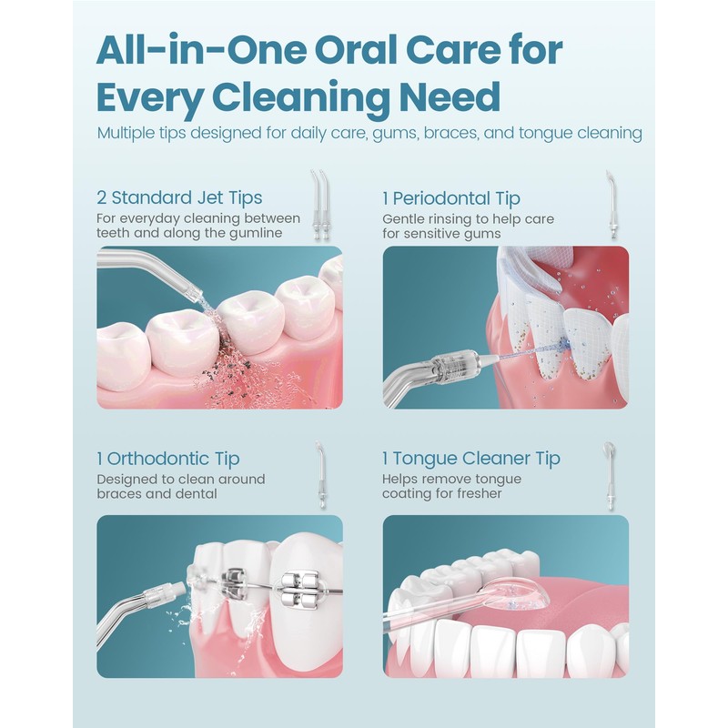 Onlyone Water Dental Flosser Pick for Teeth 300ML Portable Oral