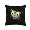 Coughing Cat Funny Cat Meme Graphic Throw Pillow