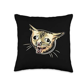 Coughing Cat Funny Cat Meme Graphic Throw Pillow