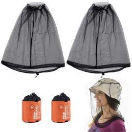 GETRICH Mosquito Net Head, Head Net, Face Net, Headgear for Outdoor Mosquito Net for Head for Mosquito Protection, Bee Protection, Fishing, Climbing, Hiking, Pack of 2