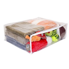 Vinylpac Set of 10 Clear Vinyl Zippered Storage Bags 22 x 18 x 7.5 Inch