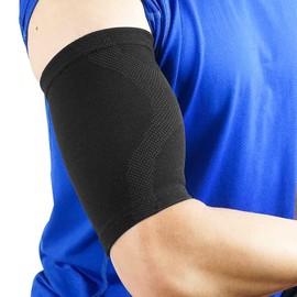 Luwint Bicep Tendonitis Brace, Knitted Compression Upper Arm Sleeve Support, 1 Pair (Small)