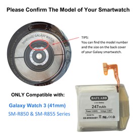 New EB-BR830ABY Replacement Battery for Galaxy Watch 3rd (41mm) SM-R850 SM-R855 Series, Includes DIY Tools & Instruction