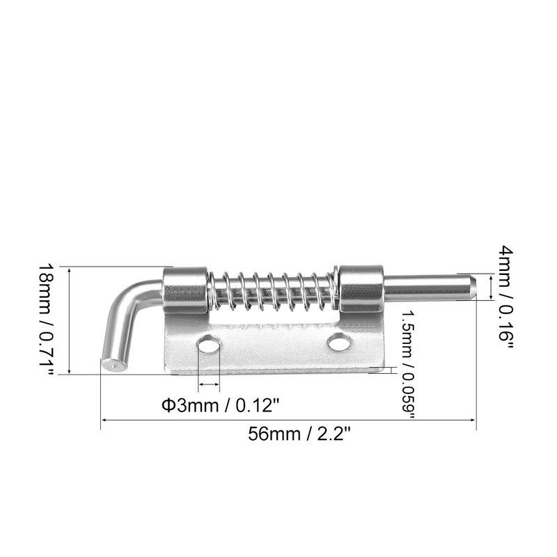 sourcing map Spring Latch, 2.2 Inch Right-Handed Stainless Steel 304