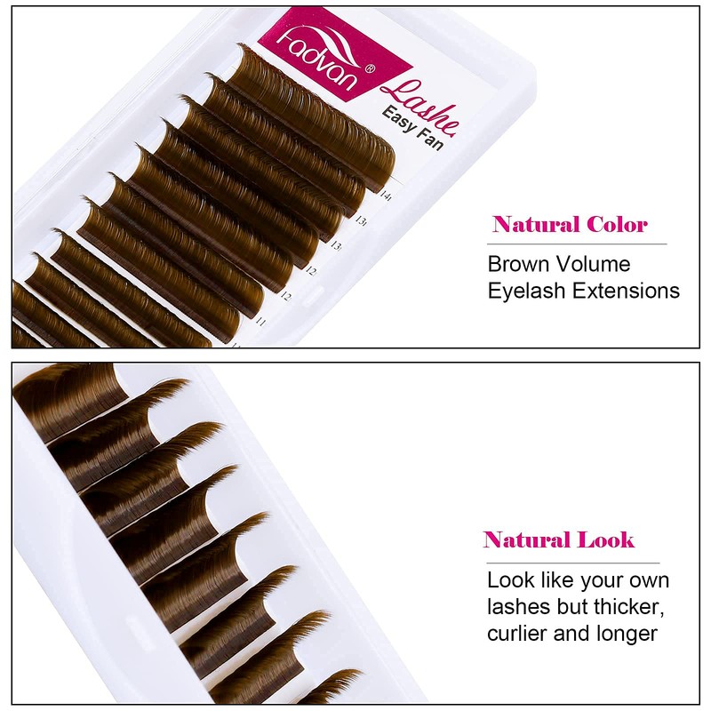 Self-Fanning Volume Eyelash Extensions, 0.07 mm, C Curl Colour Lashes,