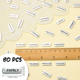 COGCHARGER 80Stück 20Stile Sortierte Anhänger Mit Inspirierenden Worten Zur Schmuckherstellung Großlegierung Gemischte Anhänger Mit Motivierenden Worten Für Armbänder Halsketten Ohrringe DIY Zubehör