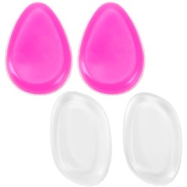 BuleVina Juego De 4 Esponjas De Maquillaje De Silicona Para Mujer No Absorbentes Perfectas Para Aplicar Maquillaje Base Polvos Corrector Rubor E Iluminador En Rosa Y Transparente