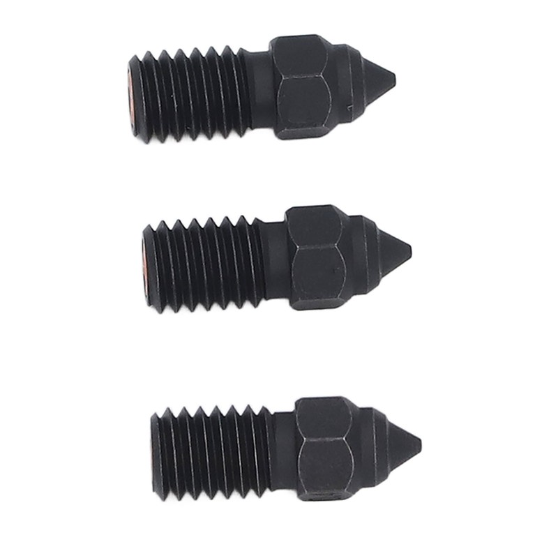 3 Pcs 3D Printer Nozzle M6 Hardened Steel Heat Resistant