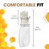 Flexzion Beekeeping Gloves Canvas Protective Bee Keeping Supplies Equipment with