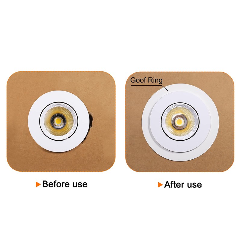 PATIKIL 3.39" ID 4.72" OD Light Trim Ring, White Goof