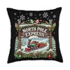 North Pole Express Christmas Train Throw Pillow