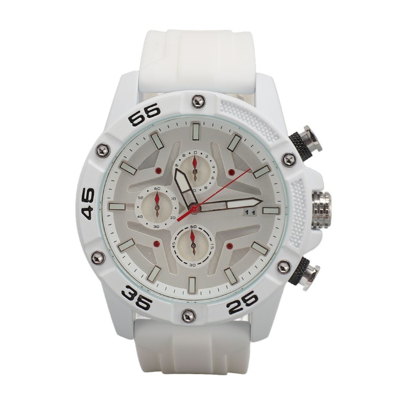 Waterproof Chronograph Watch Fashion Casual Mechanical Silicone Calendar Business Watch
