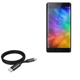 BoxWave Cable Compatible with Xiaomi Mi Note 2 - DirectSync PD Cable (3ft) - USB-C to USB-C (100W), Type C Braided 3ft Charge and Sync Cable - Jet Black