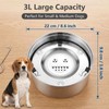 3L/101 oz Dog Water Bowl No Spill, Stainless Steel, Spill