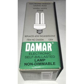 Damar 3 Pack - FLUORESCENT 15W E26 2700K WARM WHITE BULB 120V SELF BALLAST REPLACE 60W