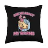 Funny Ask Me About My Worms Organic Fertilizer Throw Pillow