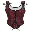 SHYMMUO Women's Gothic Rose Corset Vest – Red and Black